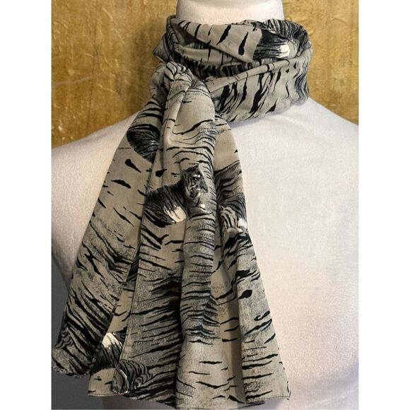 Animal Print Sheer Scarf - Picture 2 of 11